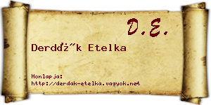 Derdák Etelka névjegykártya